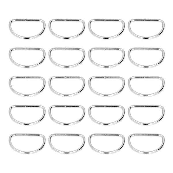 20 stk D-ringe Enkel montering elektrobelagt overflade Robust holdbar, farvefast metal D-ringe 4x40x30 mm