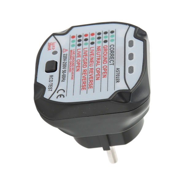 Stikkontakt Tester Præcis detektion Hurtig respons Stikkontakt Detektor EU-stik 220V-250V