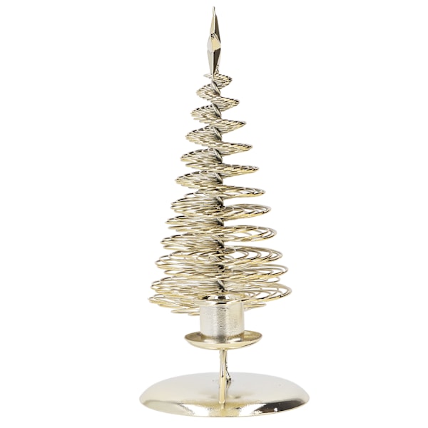 Ljusstake Ornament European Metal Julgran Form Vax Ljusstake Heminredning Dubbel Hållare Guld