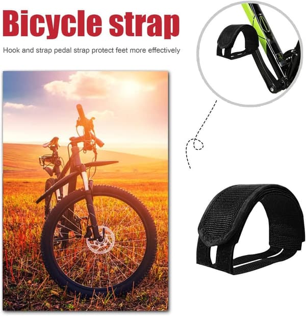 2 par sorte remme til cykelpedaler med fast gear