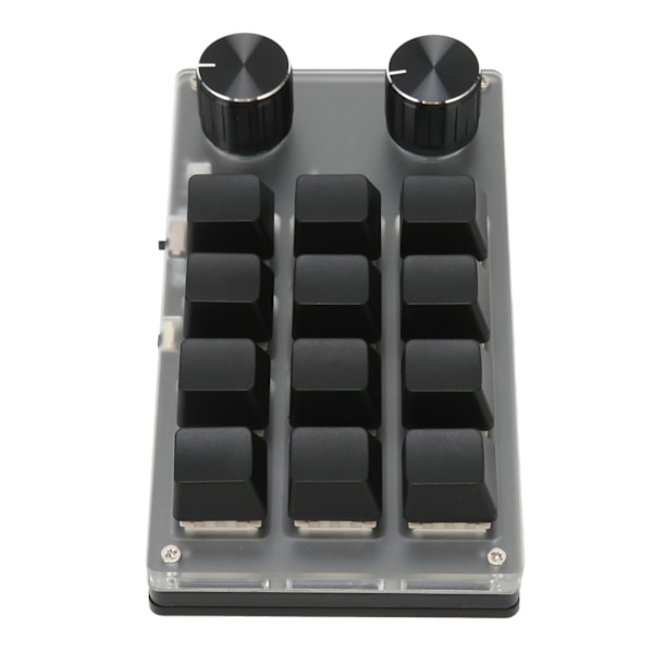 Mini Tastatur med Knapper Design Rød Switch Dobbelt Tilstand Plug and Play Mekanisk Programmerbar Tastatur til Gaming Kontor Media 12 Taster med 2 Knapper