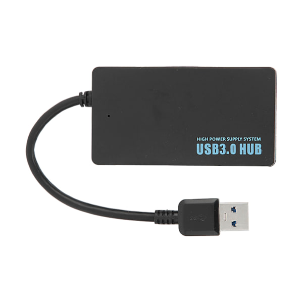 USB3.0 Hub 4 portar Bra värmeavledning 5Gbps Höghastighetsöverföring USB3.0 Splitter Dockningsstation Svart