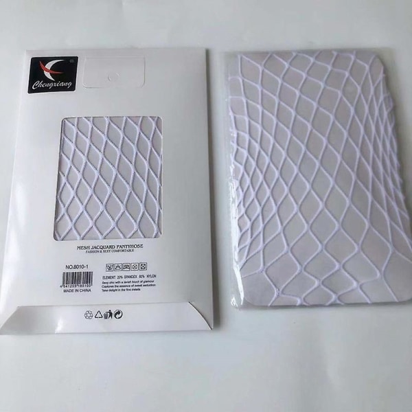 Dame Nettights Strømper Sort Strømpebukser Fiskenet Sort/hvid White Medium large grid