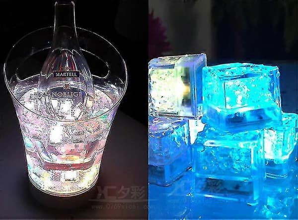 st LED-isbitform for drikke, isbiter med væskesensor, vannaktivert, glødende, dekorasjon til julefest