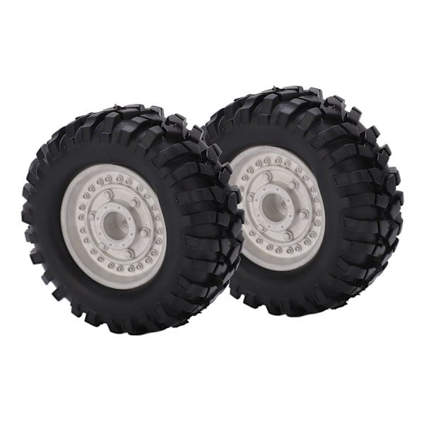 2 kpl 1,9 tuuman metallivanteet navat ja 96 mm kumirenkaat setti Tamiya CC01 D90 RC-autolle Hopea