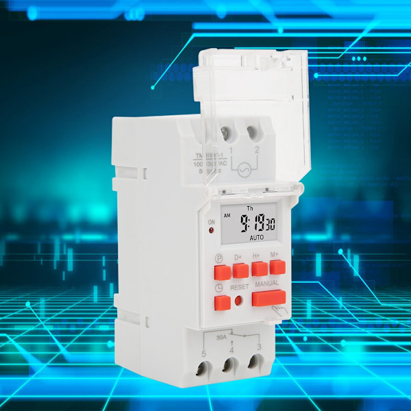 TM919B-1 100-130V AC 30A Ukentlig Timerbryter LCD På Av Styring Programmerbar Tidsrelé