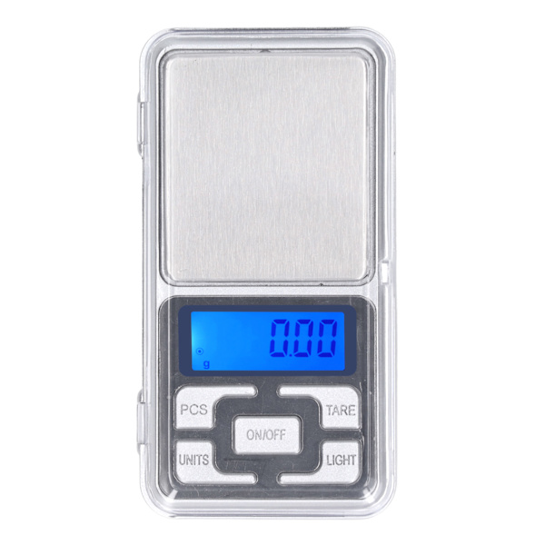 Mini elektronisk våg med hög precision multifunktionell fickvåg med LCD-skärm för matsmycken 200 g 0,01 g