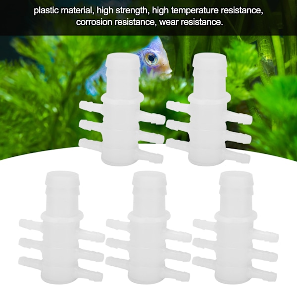 5 st/set akvarium 6-vägs rör 4,8 mm anslutningsadapter Vattenluftpumpskarvar