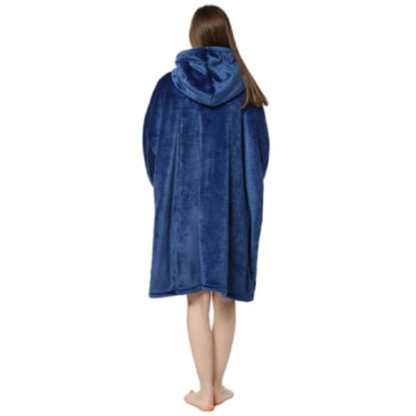 Hettegenserteppe - Oversized Hettegenserteppe Snuggie Mørkeblå blue one size