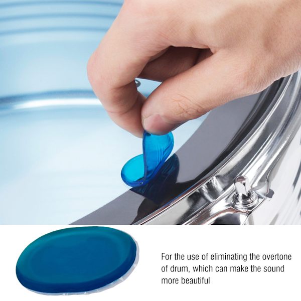 6 ST Transparent Silikon Gel Tromme Lyddempersett Snare Tromme Lyddempingspute Lim (blå)