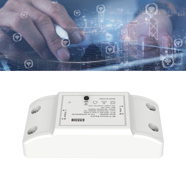 1st WiFi Smart Switch Röst App Fjärrkontroll 2200W Belastning Power Space Saving Smart Relay Switch för hushållsapparater