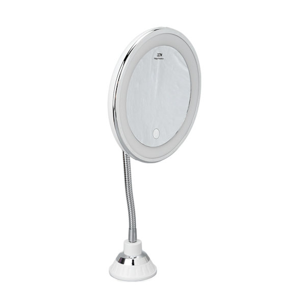 LED-sminke spejl 10x forstørrelse Justerbar lysstyrke Tre lysfarver Sugkopdesign sminke spejl
