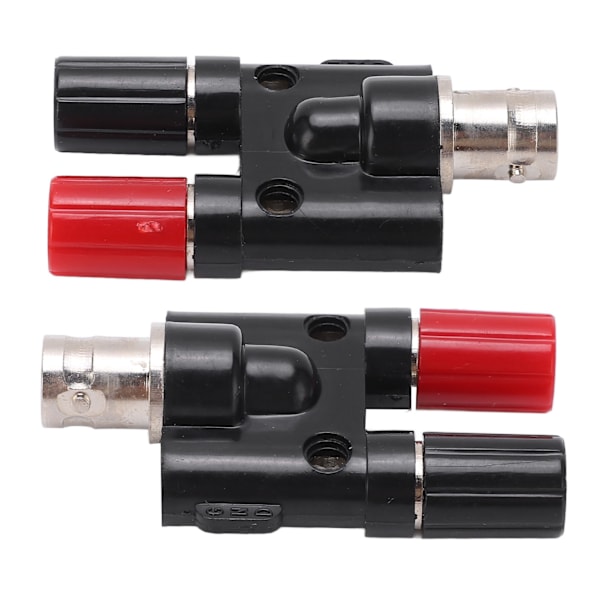 2st BNC hona till 4 mm dubbel banansocket bindande stolpe RF koaxial splitter adapterkontakt