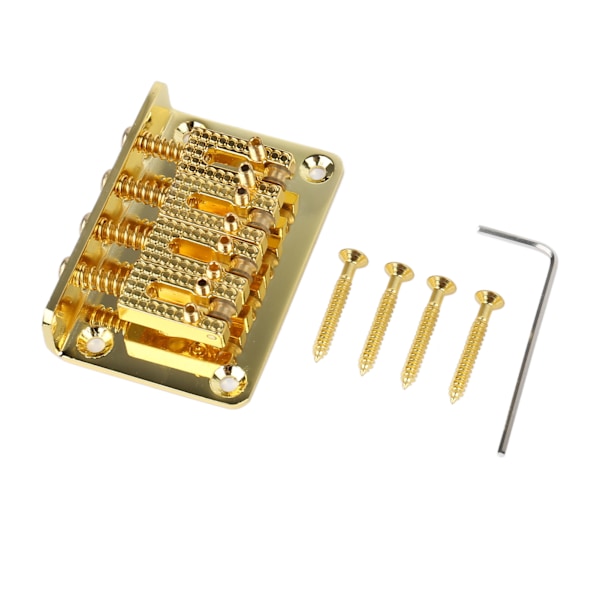 4 Strings Guitar Bridge Metal Enhanced Sound Snygg elektrisk gitarr Bridge Ersättning Guld