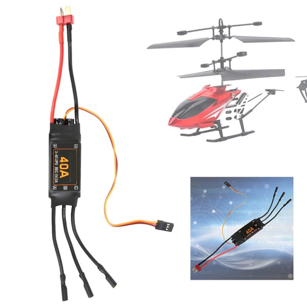 40A Hastighetsregulator Børsteløs ESC RC Drone Helikopter FPV Deler Tilbehør Svart