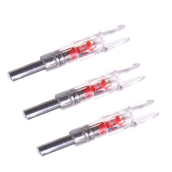 3 stk Lysende Pilspisser PC LED Lysende Buejakt Skyting Øvelse Pilspisser for Pilen med 6,2 mm 6,25 mm Indre Diameter Rød