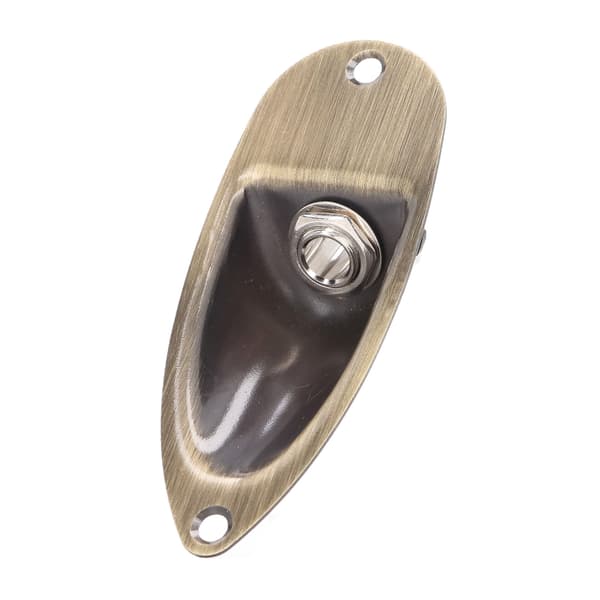 【NX】Guitar Input Output Jack Socket Plate Bådstil Elguitar Udskiftningsdele Bronze Farve 6,35 mm GT47 Beige Plughole