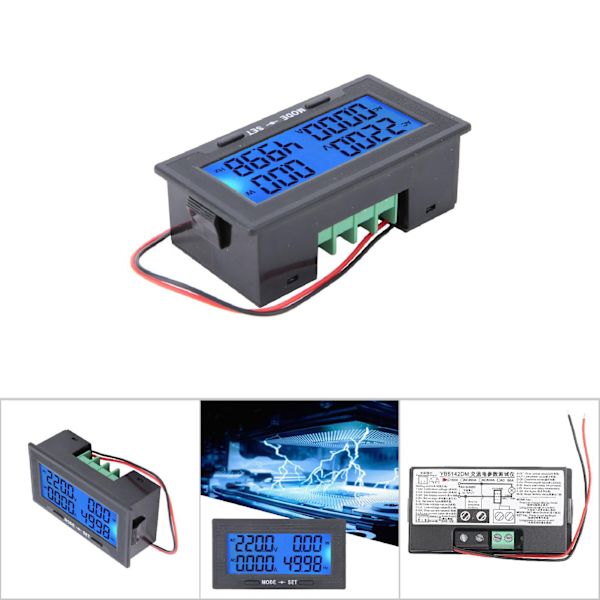 YB5142DM 0-500V intelligent digital LCD-skärm AC-spänningsströmmätare (#2)