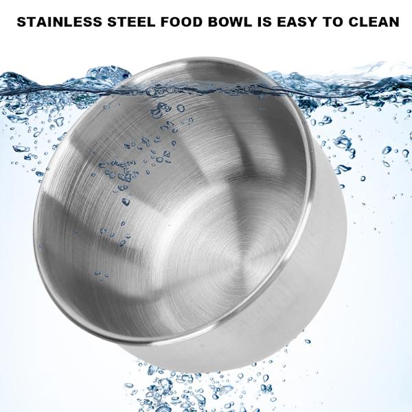 【NX】Papegøjefoderskål Rustfrit stål Madvandfoderbur Tilbehør med StandDouble Bowl
