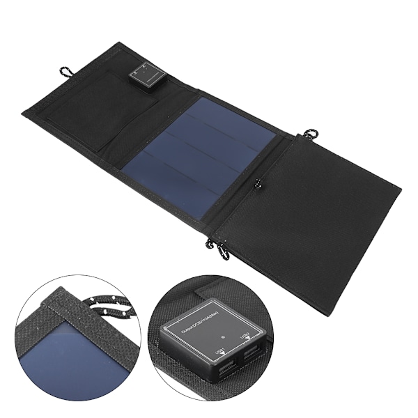 15W 5V Solcelle Foldbar Opladningspose Bærbar Dobbelt USB Panel Oplader Batteri til Sportsrejser