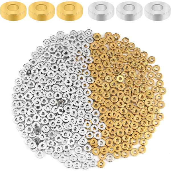 1000 kpl 6mm kultaa Heishi litteä pyöreä välike välikehelmet CCB muovilevy Rondelle