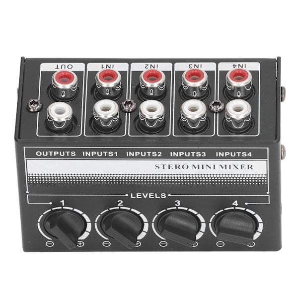 CX400 Mini Passiv Stereo Mixer Bærbar Stereo 4-kanals Mixer til CD-afspiller Bånddrev Computer Telefon Tablet Computer Hvid