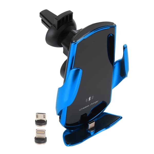 Smart Sensor Bil Trådløs Magnetisk Oplader Luftventil Mount Holder Q3 15W Mobiltelefon Hurtig Opladning Blå