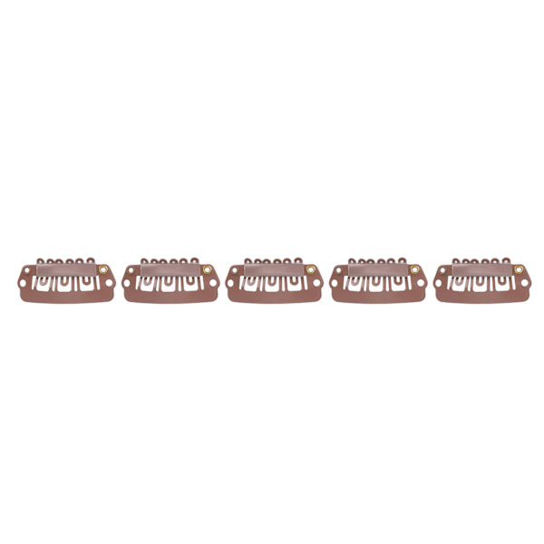 50 stk 6-tanners peruk-snap-klips metall rustfritt stål hårklemmer for peruker hårforlengelse lys brun