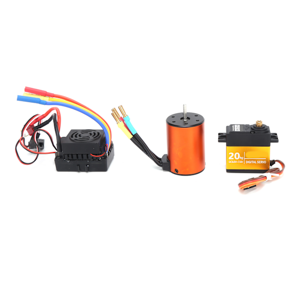Uppgraderad Vattentät 3650 3100KV Borstlös Motor 60A ESC 20KG Servo Kit för 1/10 RC Bil