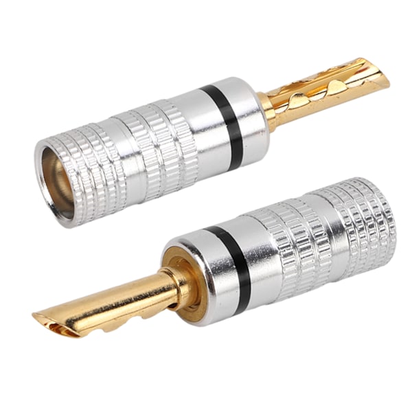 5 stk J.10054 tannede bananplugger 4 mm loddfrie 24K gullbelagte høyttalerkabel Bananplugger for høyttalerkabel Siding hjemmekinosvart