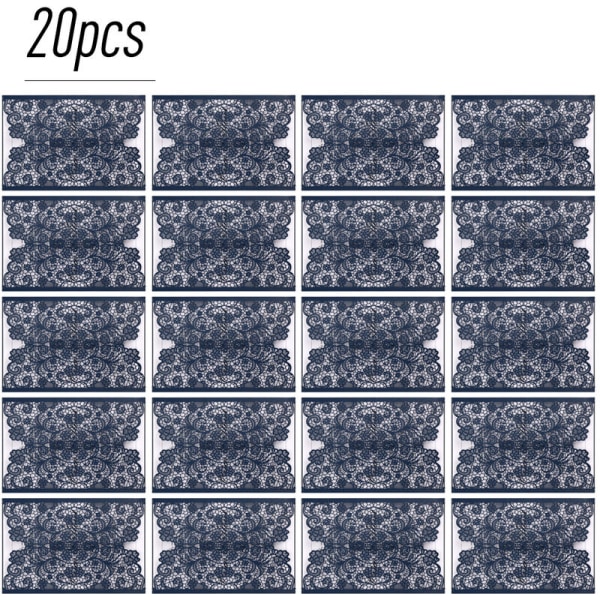 20 kpl helmipaperia hääkutsukortit onnittelukorttisarjat Tapahtumajuhlatarvikkeet tyhjällä sisäarkilla, malli: sininen
