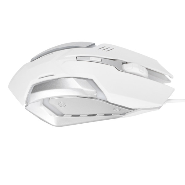 Kablet mus USB-port Gaming Office Business Lysende optisk datatilbehør Hvit