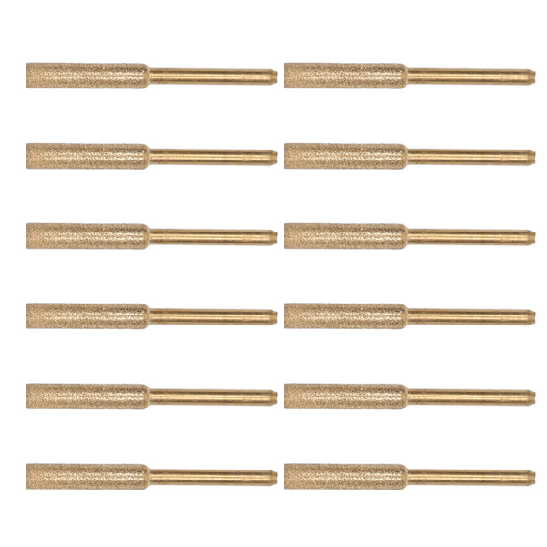 12 stk Slibehoved 3 mm skaft 4,8 mm Motorsavsslibning Burr Slidstærk Emery slibestein
