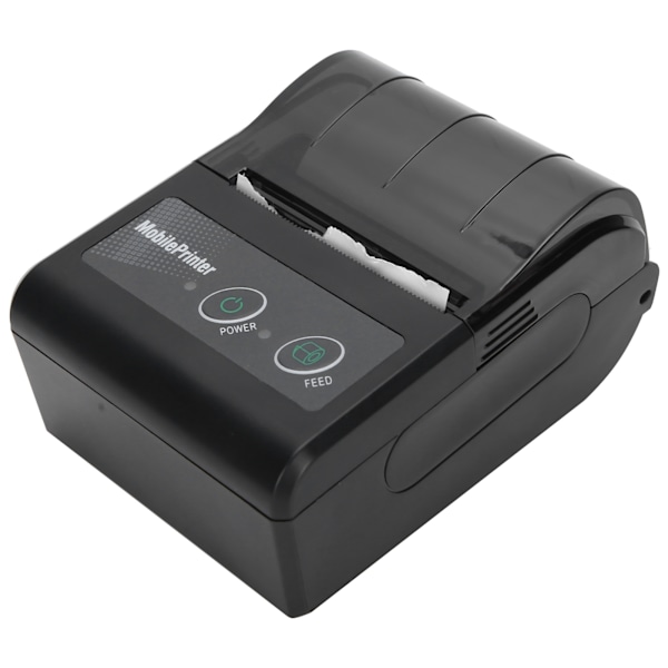 Bluetooth termisk kvittoskrivare Bärbar Ticket Pass Bill Mini Label Machine 100‑240VUS Plugg