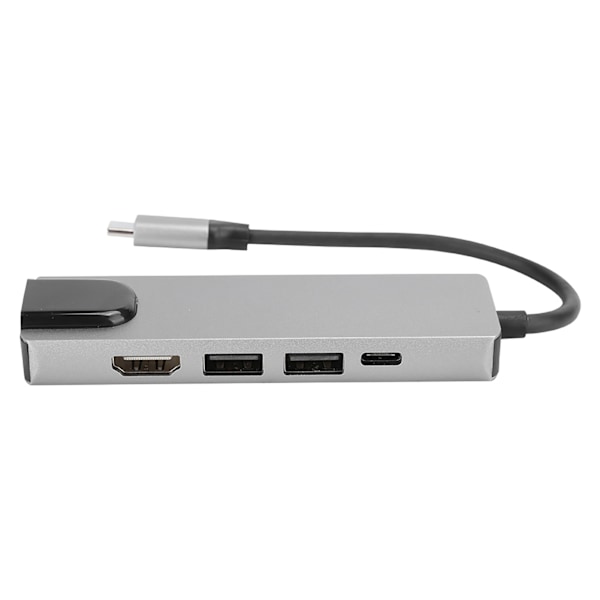 5-in-1 Type-C Hub HDMI-sovittimella 4K Type-C Gigabit Ethernet RJ45 laajennusporttiin