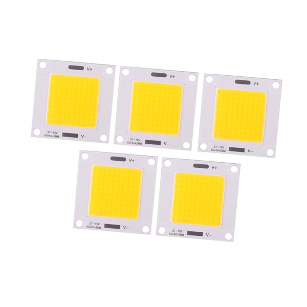 5 stk/sæt Høj Effekt 50W COB LED-integreret lampchip til DIY-pære projektør (varmt lys)