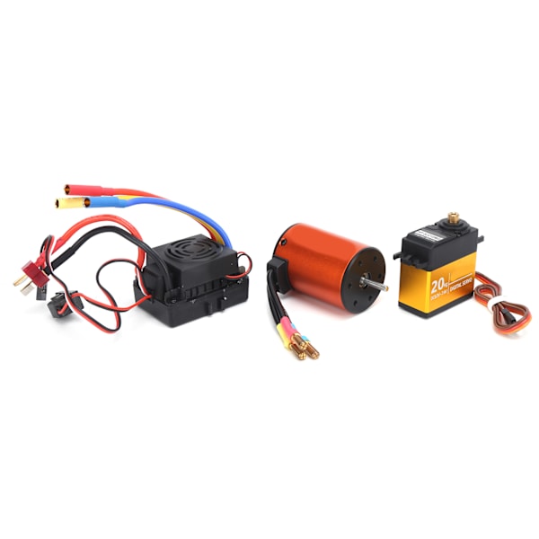 Uppgraderad Vattentät 3650 3100KV Borstlös Motor 60A ESC 20KG Servo Kit för 1/10 RC Bil