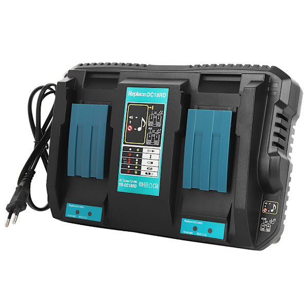 Kaksoislaturi USB-liitännällä DC18RD Sopii Makita BL1830 Bl1430 14,4-18VEU Pistokkeella 110-230V