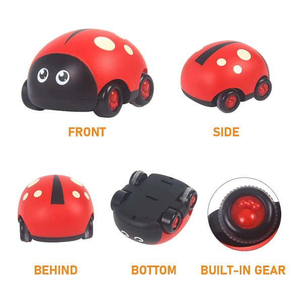 Animal Pull Back Cars Toy, Go Forth & Back Car Leksaker (4 förpackningar)
