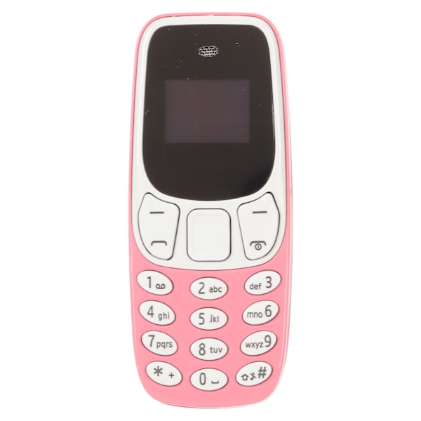 Maailman pienin puhelin Hands Free Bluetooth-soitin Dual SIM-kortti Lukitsematon GSM 2 in 1 Mini-matkapuhelin Pinkki