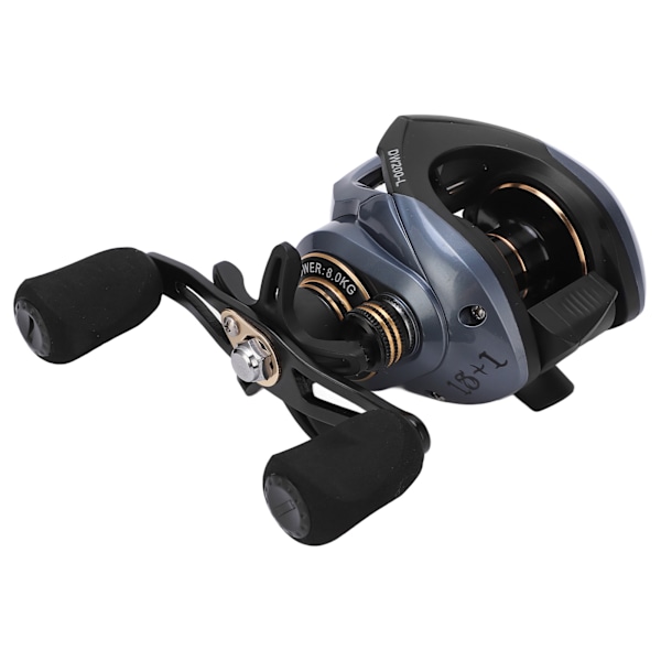 DW200 Baitcasting-kelat metalli 18+1BB 7.2:1 korkea nopeusvaihde kaksoisjarru Baitcast-kalastuskelat (vasenkätinen)