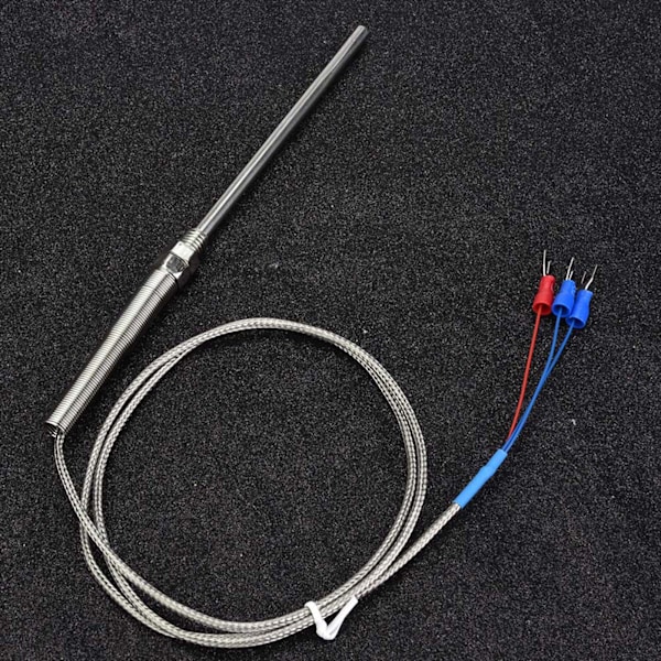 M8-gevind PT100 Platinmodstand Termoelement 100 mm Sondesensor Tråd 0-400 ℃ (1 m)