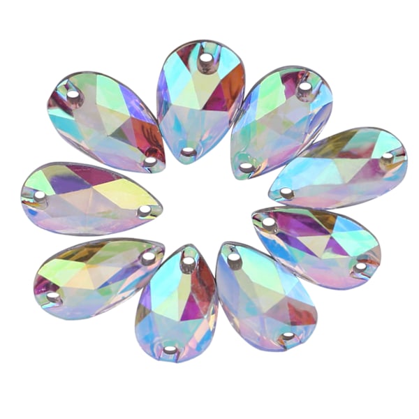 200 st Drop Shape Resin Flatback sömnad Rhinestone med dubbla hål dekoration (flerfärgad)