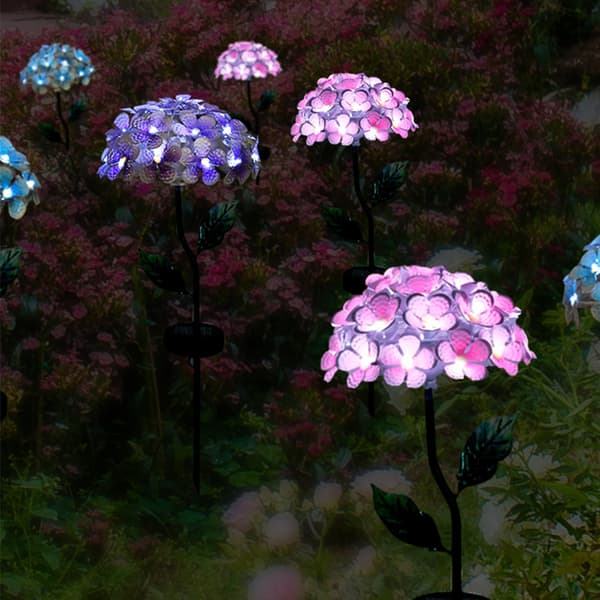 Solar Simulation Hortensia Lys Terrasse Plæne Dekorativ Belysning Havelamper