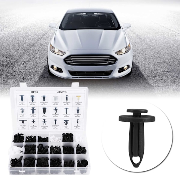 415 kpl erilaisia auton oven verhoilun puskurin kiinnikkeitä Niitit Push Fastener Retainer Irrotustyökalut