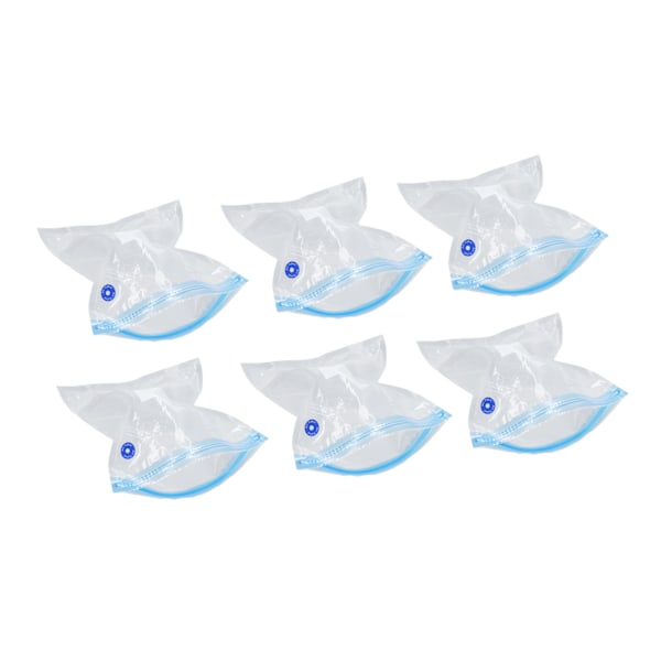 6 st Vakuumförvaringspåse Utrymmesbesparande Bra tätning Transparent Återanvändbara vakuumförseglingspåsar för matkläder 26x34cm/10,2x13,4in