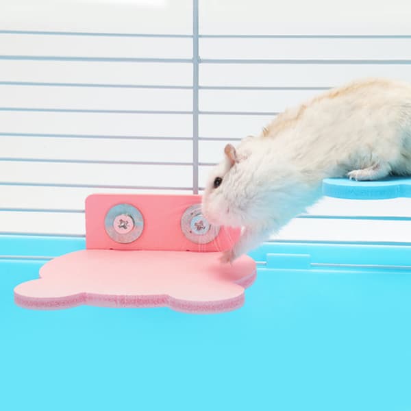 Hamster Papegøje Dobbeltskrue Ståplatform Stativ Fugleklatring Slibeburlegetøj (pink)