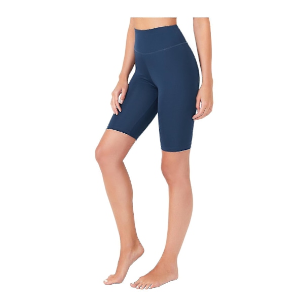 Blue Women's High Waist Compression Shorts for Sports