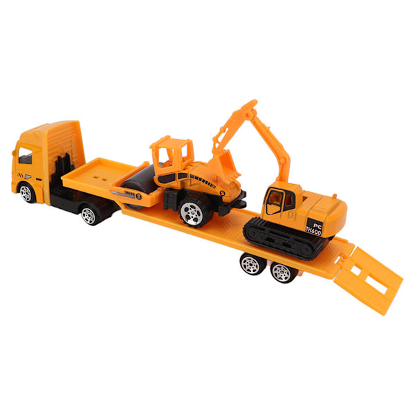 4 kpl Mini-metalliset rakennuskuorma-autot Set 1:64 Carrier Truck Engineering Trailer Leikkiautot 3+ vuotiaille