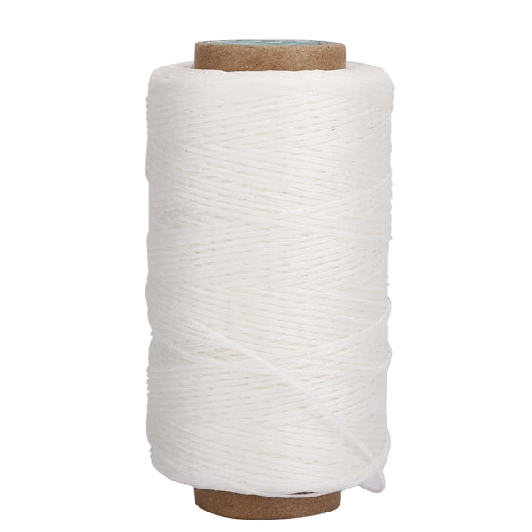 150D 820,2 ft vaxad tråd Handgjord platt sömnadssöm Tillbehör för gör-det-själv-läder CraftWhite